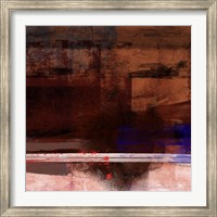 Framed Brown and White Abstract Composition I