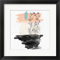 Framed Abstract Flower Art Composition I