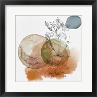 Framed Flower and Watercolor Circles I