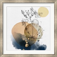 Framed Flower and Watercolor Circles III