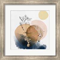 Framed Flower and Watercolor Circles IV