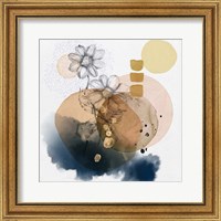 Framed Abstract  Flower Watercolor Composition