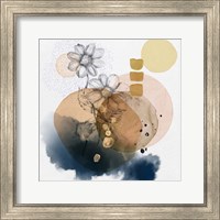Framed Abstract  Flower Watercolor Composition