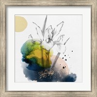 Framed Abstract  Flower Watercolor Composition I