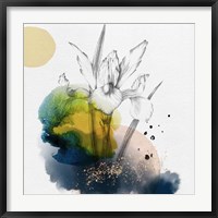 Framed Abstract  Flower Watercolor Composition I