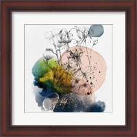 Framed Abstract  Flower Watercolor Composition II