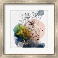 Framed Abstract  Flower Watercolor Composition II