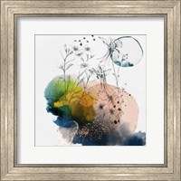 Framed Abstract  Flower Watercolor Composition III