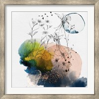 Framed Abstract  Flower Watercolor Composition III