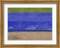 Framed Abstract Blue and Olive