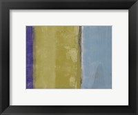 Framed Abstract Blue and Ochre