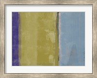 Framed Abstract Blue and Ochre
