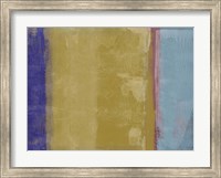 Framed Abstract Mustard and Blue