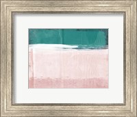 Framed Abstract Green and Pink