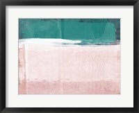 Framed Abstract Green and Pink