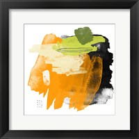 Framed Abstract Orange Watercolor