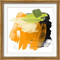 Framed Abstract Orange Watercolor
