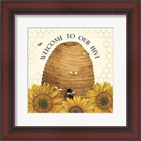 Framed Honey Bees & Flowers Please III-Welcome