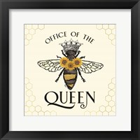 Framed Honey Bees & Flowers Please IV-The Queen