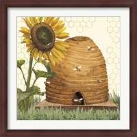 Framed Honey Bees & Flowers Please VIII