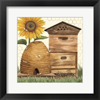 Honey Bees & Flowers Please IX Framed Print