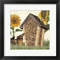 Framed Honey Bees & Flowers Please X
