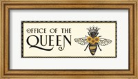 Framed Honey Bees & Flowers Please panel II-The Queen