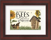 Framed Honey Bees & Flowers Please landscape IV-Sunbeams