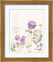 Framed Picket Fence Flowers II Pastel