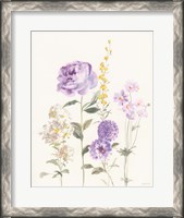 Framed Picket Fence Flowers I Pastel