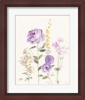 Framed Picket Fence Flowers I Pastel