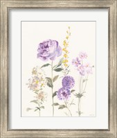 Framed Picket Fence Flowers I Pastel