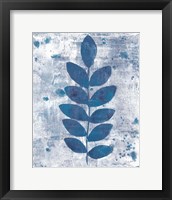 Framed Leaves of Blue I