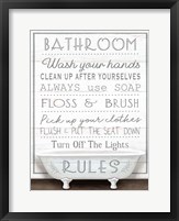 Framed Bathroom Rules