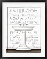 Framed Bathroom Rules