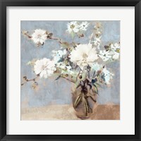 Framed Soft Blue Bouquet II