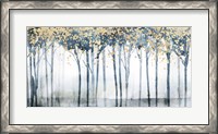 Framed Golden Blue Trees II