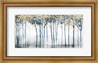 Framed Golden Blue Trees II