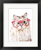 Framed Cat with Glasses