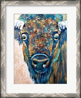 Framed Blue Bison