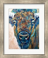 Framed Blue Bison