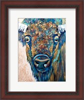 Framed Blue Bison