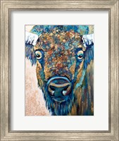 Framed Blue Bison