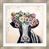 Framed Flower Cow Crown