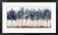 Framed Golden Blue Trees