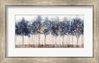 Framed Golden Blue Trees
