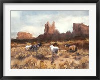 Framed Desert Horses