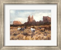 Framed Desert Horses