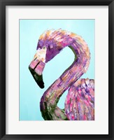 Framed Purple Flamingo