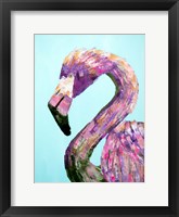 Framed Purple Flamingo